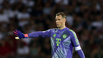 Manuel Neuer in action during the Pokal victory at Ulm - SSV Ulm 1846 v FC Bayern München - DFB-Pokal
