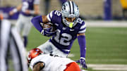Kansas State Wildcats wide receiver Tre Spivey (12) has transferred to Arizona.