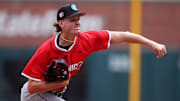 White Sox prospect Noah Schultz (22) pitches in the 2025 MLB All-Star Futures Game at Truist Park. 