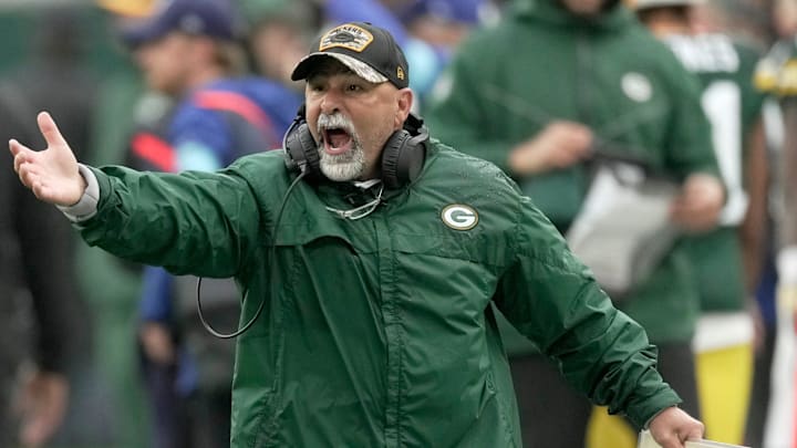 Green Bay Packers special teams coordinator Rich Bisaccia is shown during the second quarter of their game against the Arizona Cardinals Sunday, October 13, 2024 at Lambeau Field in Green Bay, Wisconsin.
