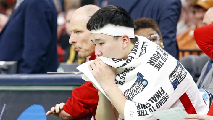 Mar 22, 2024; Memphis, TN, USA;  Nebraska Cornhuskers guard Keisei Tominaga (30) reacts on the bench during the second half of the game against the Texas A&M Aggies in the first round of the 2024 NCAA Tournament at FedExForum.