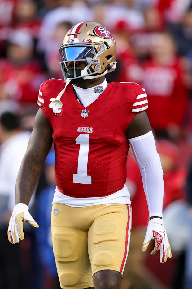 San Francisco 49ers wide receiver Deebo Samuel before the game against the Detroit Lions at Levi's Stadium