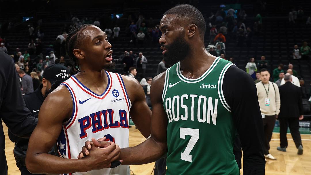 Jaylen Brown and Tyrese Maxey are now teammates. Jaylen Brown and Tyrese Maxey are now teammates.
