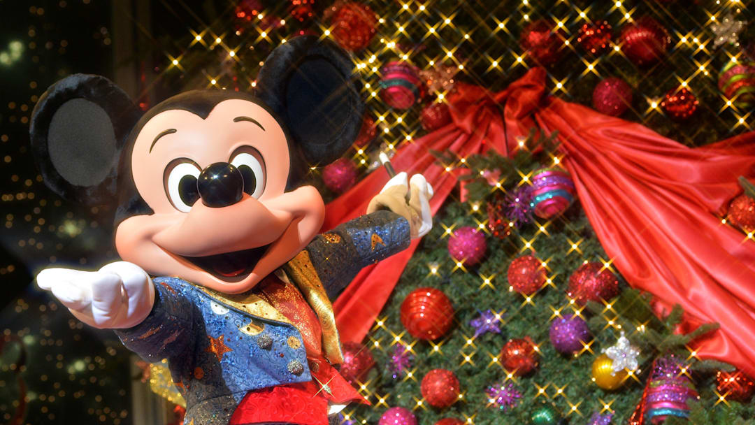 Mickey Mouse during Christmastime