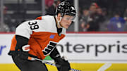 Oct 27, 2024; Philadelphia, Pennsylvania, USA; Philadelphia Flyers right wing Matvei Michkov (39) against the Montreal Canadiens at Wells Fargo Center. Mandatory Credit: Eric Hartline-Imagn Images