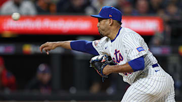 New York Mets relief pitcher Edwin Diaz delivers a pitch during the ninth inning against the St. Louis Cardinals.