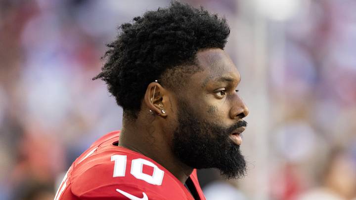 Dec 7, 2025; Glendale, Arizona, USA; Arizona Cardinals linebacker Josh Sweat (10) against the Los Angeles Rams at State Farm Stadium. Mandatory Credit: Mark J. Rebilas-Imagn Images
