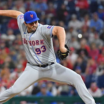Sep 24, 2023; Philadelphia, Pennsylvania, USA; New York Mets relief pitcher Grant Hartwig (93) throws a pitch during the fifth inning at Citizens Bank Park. Mandatory Credit: Eric Hartline-Imagn Images