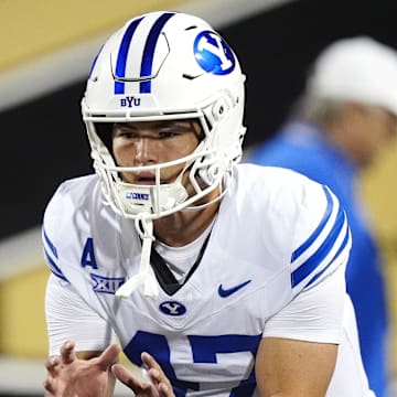 Bear Bachmeier and BYU are favored against West Virginia on Friday.