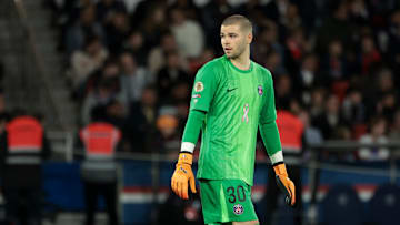 Lucas Chevalier lors de Paris Saint-Germain - RC Strasbourg Alsace.