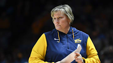 Toledo basketball coach Tricia Cullop during the college basketball game against Tennessee in the second round of the NCAA basketball tournament in Knoxville, Tenn. on Monday, March 20, 2023.

Ncaa Lady Vols Toledo