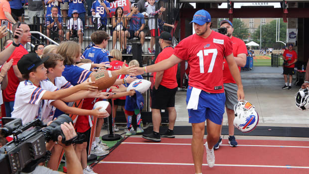 Josh Allen rocking Training Camp hat