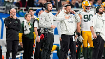 Green Bay Packers head coach Matt LaFleur reacts to a play against Detroit Lions during the second half at Ford Field in Detroit on Thursday, Dec. 5, 2024.