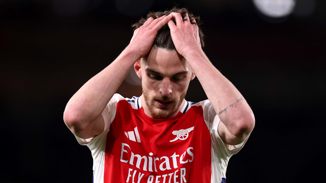 Declan Rice shows his frustration as Arsenal are held to a draw