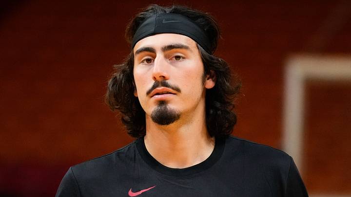 Miami Heat guard Jaime Jaquez Jr. (11) warms up prior to a preseason game against the Charlotte Hornets at Kaseya Center on October 10, 2023.