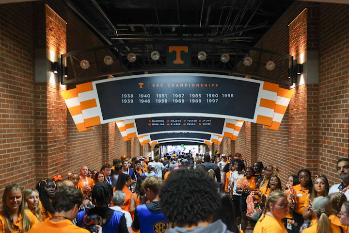 General view of the Tennessee Volunteers Vol Walk prior to a game against the Kent State Golden Flashes at Neyland Stadium. 