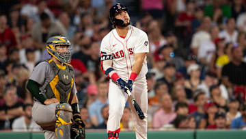 Wilyer Abreu watches a homer leave the yard in a game versus the San Diego Padres