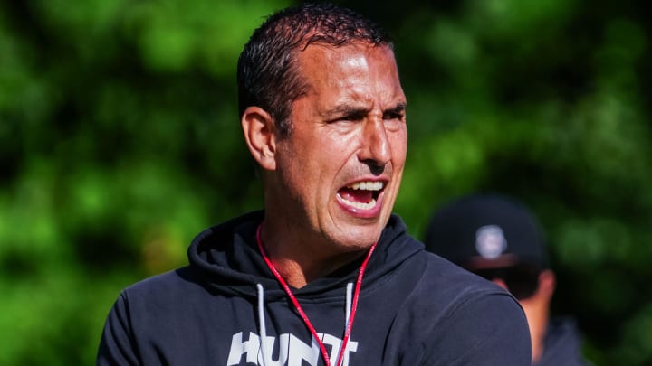 Wisconsin head coach Luke Fickell is shown during football practice Wednesday, August 14, 2024 in Madison, Wisconsin.