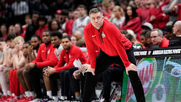 Ohio State Buckeyes head coach Jake Diebler watches during the first half of the NCAA men's basketball game against the Nebraska Cornhuskers at Value City Arena in Columbus on March 4, 2025.
