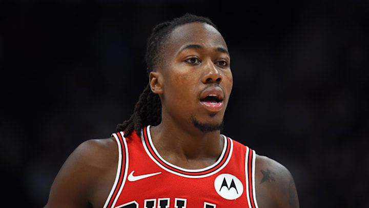 Oct 14, 2025; Denver, Colorado, USA; Chicago Bulls guard Ayo Dosunmu (11) Mandatory Credit: Christopher Hanewinckel-Imagn Images