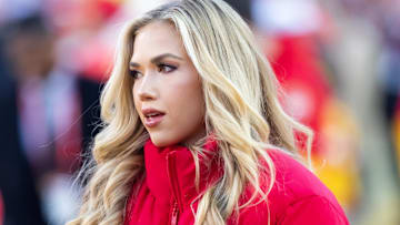 Kansas City Chiefs ownership family member Gracie Hunt prior to the game against the Buffalo Bills in the AFC Championship game at GEHA Field at Arrowhead Stadium.