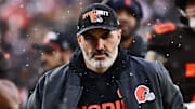 Dec 7, 2025; Cleveland, Ohio, USA; Cleveland Browns head coach Kevin Stefanski walks off the field at halftime of the game against the Tennessee Titans at Huntington Bank Field. Mandatory Credit: Ken Blaze-Imagn Images