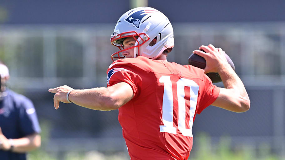 Patriots QB Drake Maye is one of Michael Fabiano's favorite quarterback breakout candidates of 2025. 