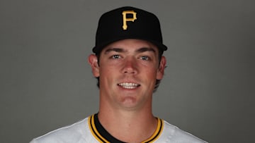 Feb 18, 2025; Bradenton, FL, USA; Pittsburgh Pirates pitcher Hunter Barco (89) poses for a photo during media day at Pirate City. Mandatory Credit: Kim Klement Neitzel-Imagn Images