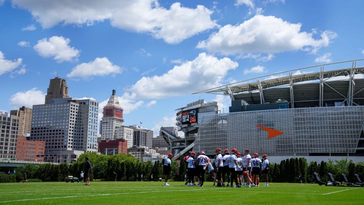 The Cincinnati Bengals take the field for OTAs Tuesday, May 28, 2024 at the Kettering Health Practice Fields outside of Paycor Stadium.