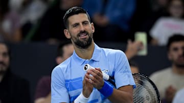 Juan Martin Del Potro Plays Against Novak Djokovic