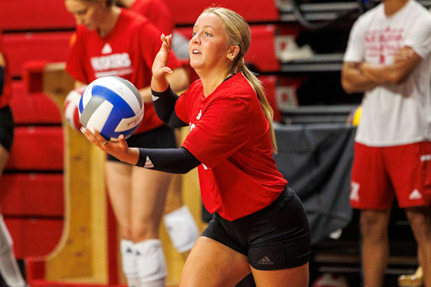 Nebraska volleyball defensive specialist/libero Keri Leimbach at practice ahead of the 2025 season.