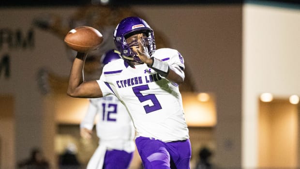 Chartrael Jenkins of Cypress Lake single-handedly kept his team in the game against Dunbar on Aug. 23, 2024.