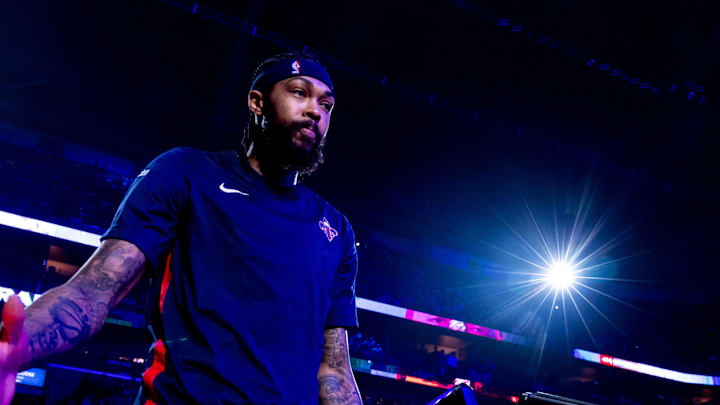 New Orleans Pelicans forward Brandon Ingram (14) is announced against the Houston Rockets before the first half at Smoothie King Center. 