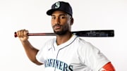 Seattle Mariners outfielder Lazaro Montes poses for a portrait during media day Feb. 20 at Peoria Sports Complex.