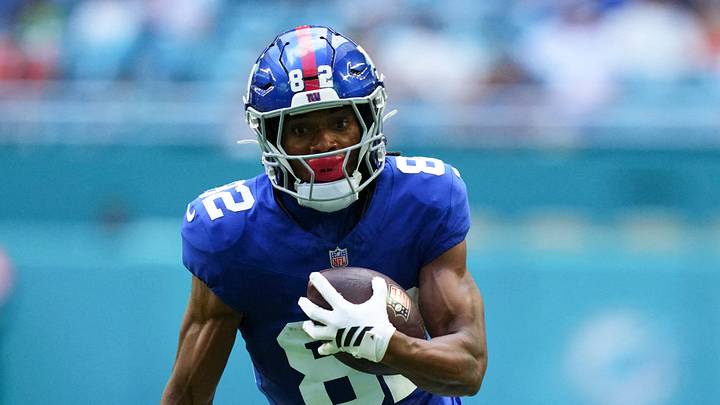 Aug 22, 2026; Miami Gardens, Florida, USA;  New York Giants wide receiver Calvin Austin III