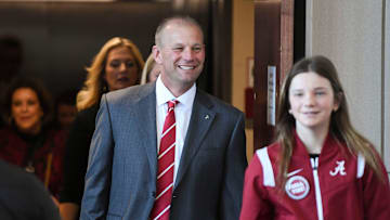 Alabama introduces new football coach Kalen DeBoer with a press conference at Bryant-Denny Stadium.