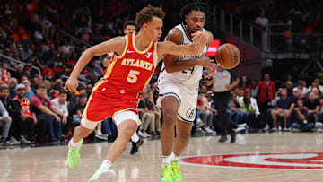 Dyson Daniels #5 of the Atlanta Hawks
