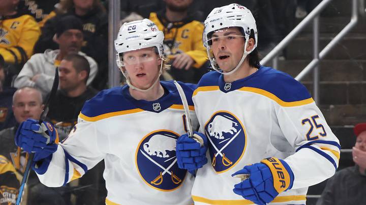 Buffalo Sabres defensemen Rasmus Dahlin and Owen Power
