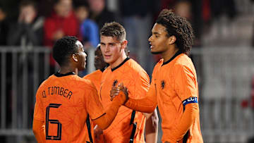 Timber and Van De Ven in action together during a Netherlands U21 game - EURO U21 2023 qualifier"The Netherlands U21 v Bulgaria U21"
