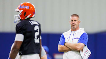 Gator Head Coach Billy Napier, right, is taking no chances in this year's season opener against Long Island University.