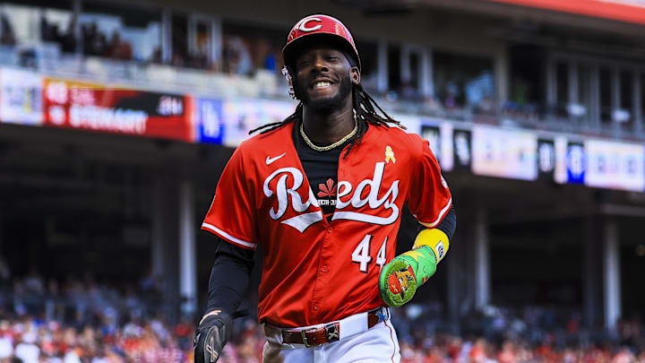 Cincinnati Reds shortstop Elly De La Cruz (44) reacts
