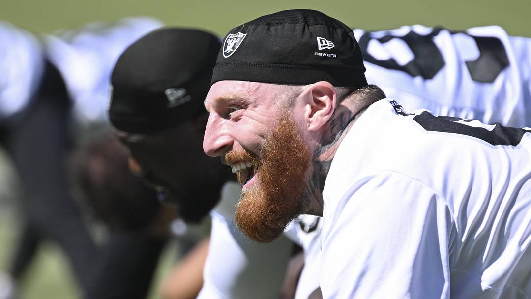 Las Vegas Raiders defensive end Maxx Crosby looks on during organized team activities 