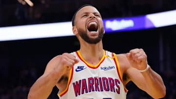Dec 8, 2024; San Francisco, California, USA; Golden State Warriors guard Stephen Curry (30) shows frustration after being fouled during a game against the Minnesota Timberwolves in the third period at Chase Center. Mandatory Credit: David Gonzales-Imagn Images