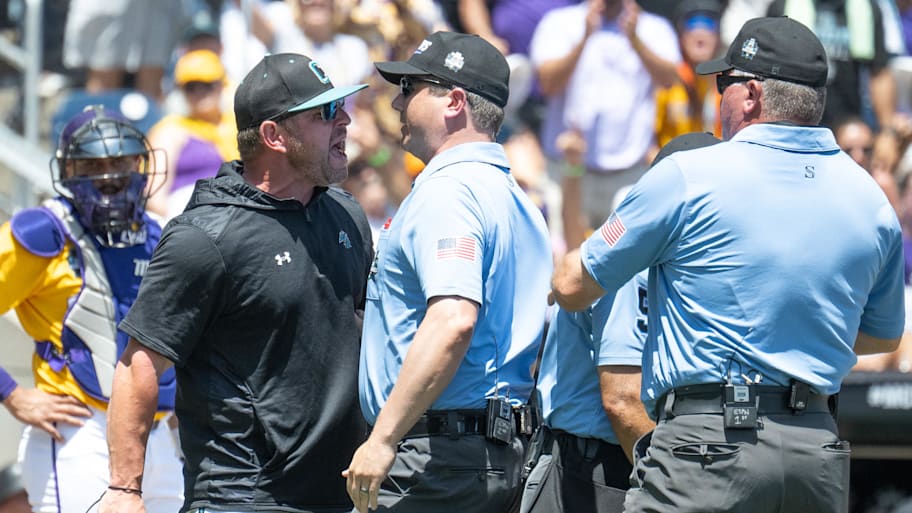 Schnall was ejected in the first inning of the Men's College World Series for "prolonged arguing."  | Steven Branscombe-Imagn Images