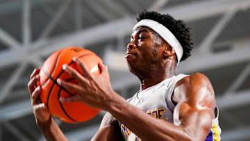 Montverde Academy Eagles guard CJ Ingram (11) goes up for a layup against the Oak Ridge Pioneers in the City of Palms Classic semifinal game at Suncoast Credit Union Arena in Fort Myers on Saturday, Dec. 21, 2024.
