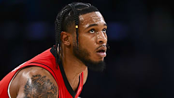 Houston Rockets forward Cam Whitmore (7) looks to shoot against the Los Angeles Lakers during the second half at Crypto.com Arena. 