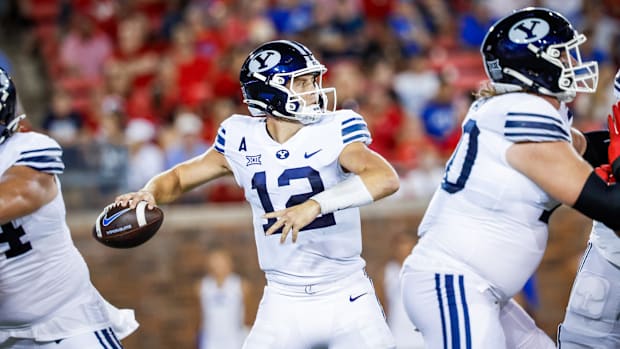 BYU quarterback Jake Retzlaff against SMU