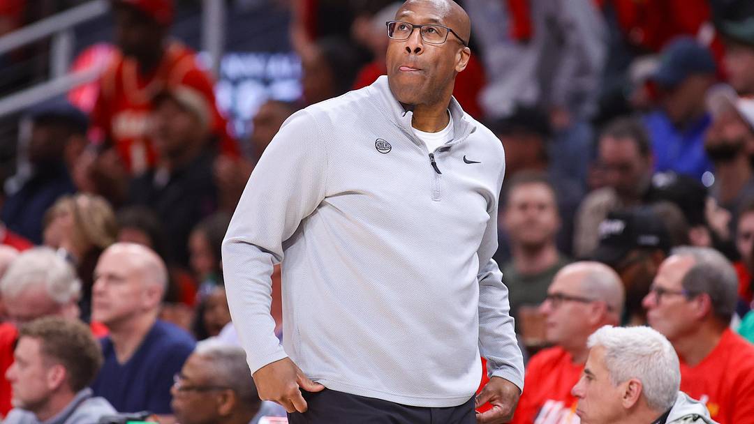 Apr 23, 2026; Atlanta, Georgia, USA; New York Knicks head coach Mike Brown. Mandatory Credit: Brett Davis-Imagn Images