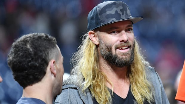 Former Philadelphia Phillies outfielder Jayson Werth looks on before a game Former Philadelphia Phillies outfielder Jayson Werth looks on before a game