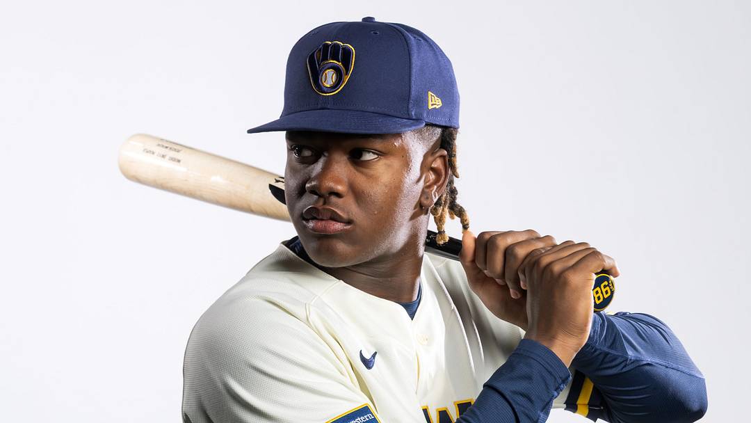 Feb 20, 2026; Phoenix, AZ, USA; Milwaukee Brewers infielder Jesus Made poses for a portrait during photo day at American Family Fields of Phoenix. Mandatory Credit: Mark J. Rebilas-Imagn Images